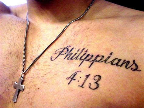 Philippians 4:13 on chest by Jeremy at Liberty Tattoo (College Station, TX) | Verse tattoos ...