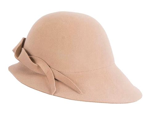 Unusual beige felt wide brim hat by Max Alexander | Fascinators Online