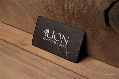 Marble Black Metal Business Cards - Lion Financial