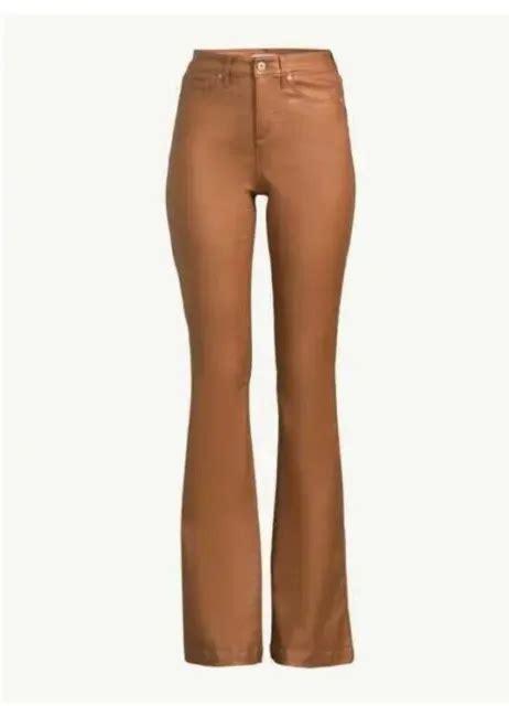 SOFIA JEANS BY Sofia Vergara Melisa High Rise Flare COATED Brown Various Sizes $24.99 - PicClick