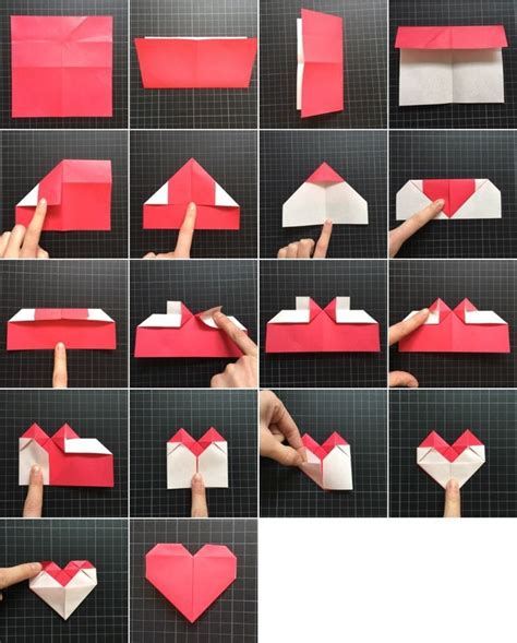 Step by step Origami Heart | Elişi fikirleri, Origami, Hediyeler