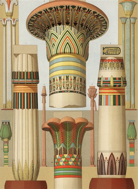 Ancient Egyptian Columns — Colour Studies