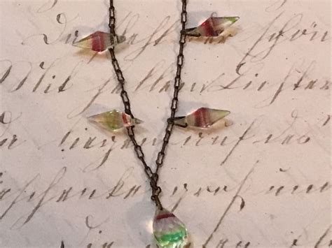 Antique Cut Rainbow Crystal Victorian Necklace & Earr… - Gem