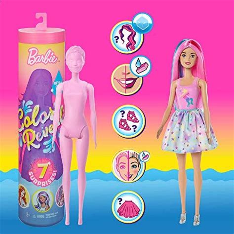 Barbie Color Reveal Doll with 7 Surprises: Water Reveals Doll’s Look ...