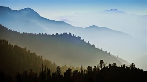 Nature Mountain Range Fog Sunrise - [3840 x 2160]