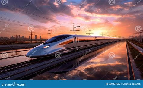 Chinese High-speed Rail. Generative Ai Stock Illustration - Illustration of journey, movement ...