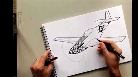 P51 Mustang Sketch at PaintingValley.com | Explore collection of P51 ...