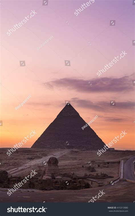 Sphinx Sunset Great Pyramid Giza Background Stock Photo 415313980 | Shutterstock