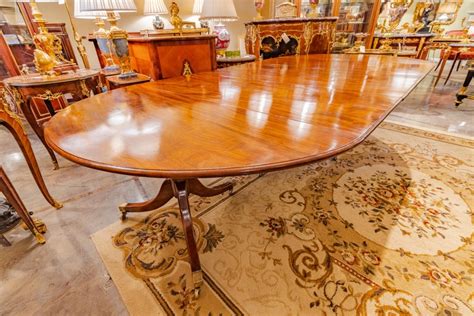 Regency Mahogany Period Triple Pedestal Large Dining Table For Sale at ...