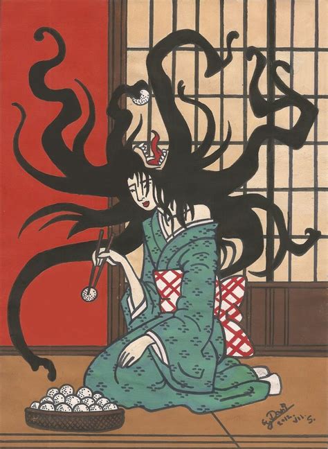 Japanese mythical creatures, Japanese art, Folklore art