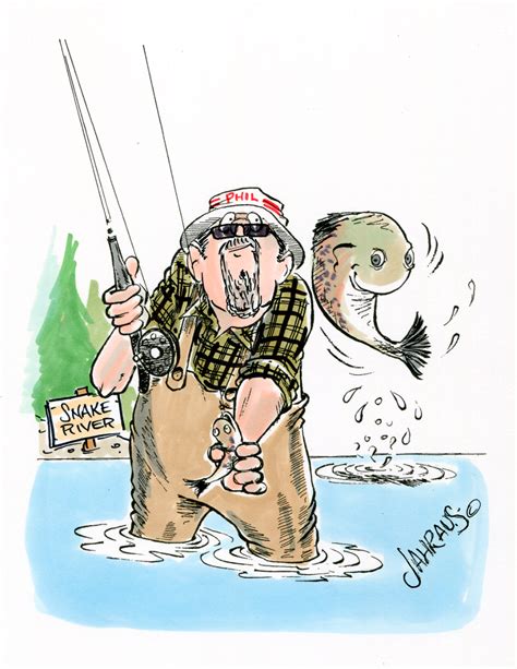 Fly Fishing Cartoon | Funny Gift for Fly Fishing