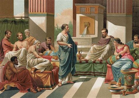 Banquet given by the Seven Sages of Greece. Illustration for La Ciencia Y Sus Hombres by Luis ...