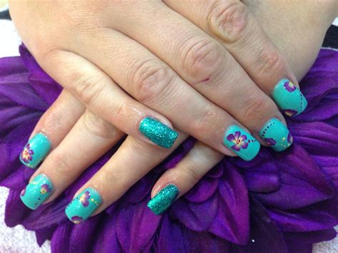Acrylic nails with jades a gem gelux gel polish 1stroke na… | Flickr