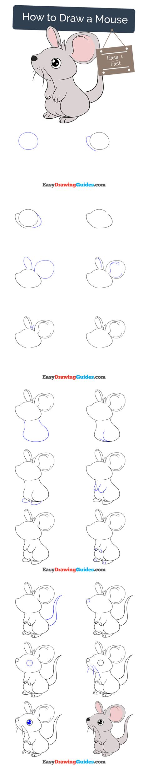 How to Draw an Easy Mouse - Really Easy Drawing Tutorial | Drawing tutorial, Drawing for kids ...