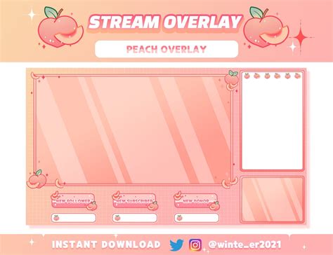 Twitch Cute Peach Screen Overlay / Streamer Graphics / Kawaii - Etsy Canada