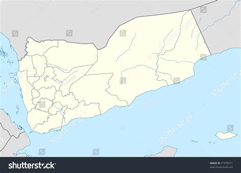 Illustration Of Yemen Map Showing The State Borders. - 71979571 : Shutterstock