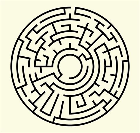 Maze for kids. Abstract circle maze. Find the path to the gift. Game ...