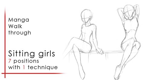 AGamerDraws manga: girls sitting - 7 ways - YouTube