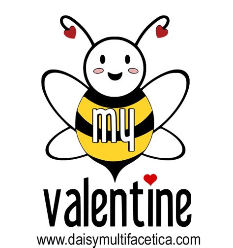 BEE MY VALENTINE [Free SVG - PNG Cutting File] - Daisy Multifacética