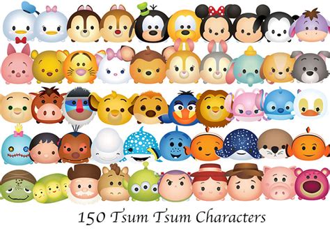 Tsum Tsum Characters. 150 High Resolution Digital Clipart. | Etsy