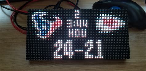 [OC] I built an LED scoreboard that displays live score updates! : nfl