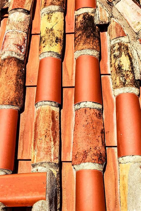 Colorful Red Roof Texture In Lisbon Red Texture Detail Photo Background ...