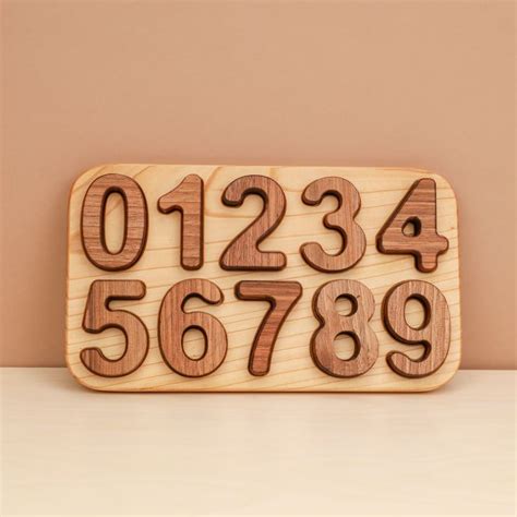 Wooden Number Puzzle | Wooden numbers, Number puzzles, Unique kids toys