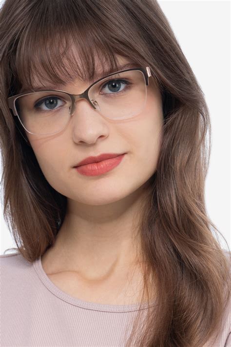 Feline Cat Eye Rose Gold Glasses for Women | Eyebuydirect Canada