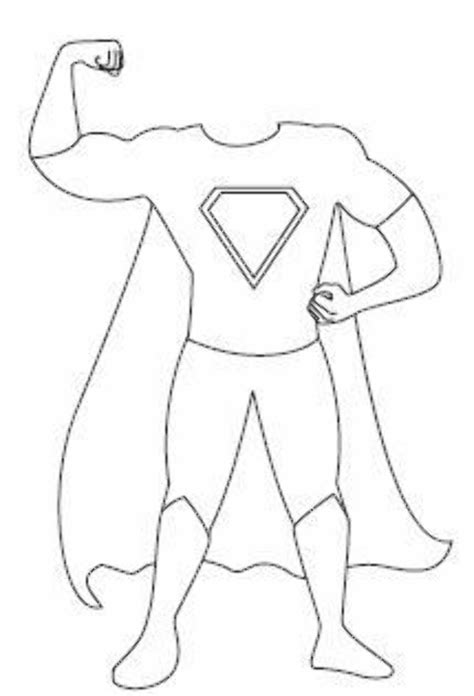 Flying Superhero Body Outline Coloring Pages