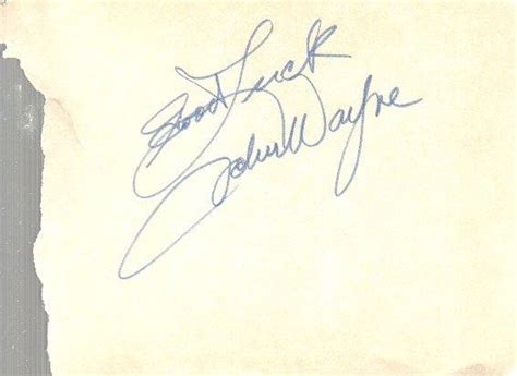 John Wayne Signed Autograph Book Page