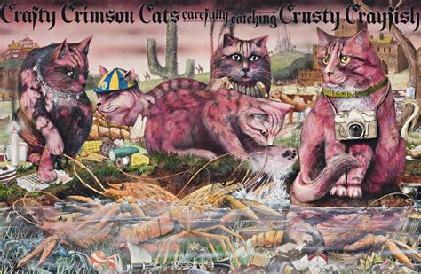 Crafty crimson cats Original artwork from the book, Animalia by Graeme ...