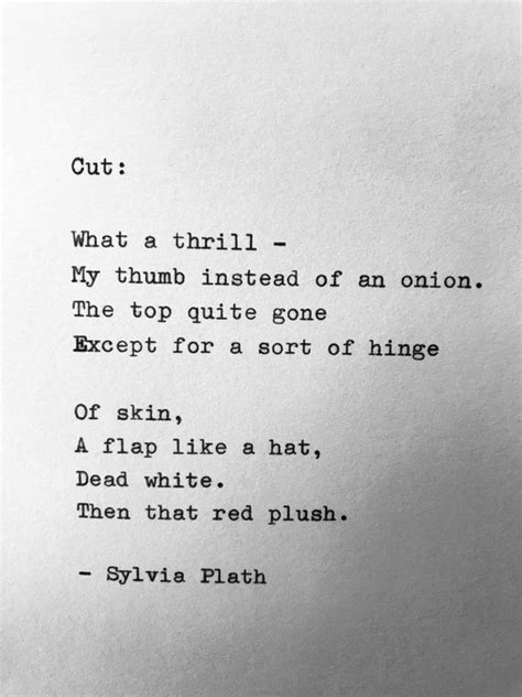 Sylvia Plath ' CUT ' Hand Typed Poem Vintage | Etsy