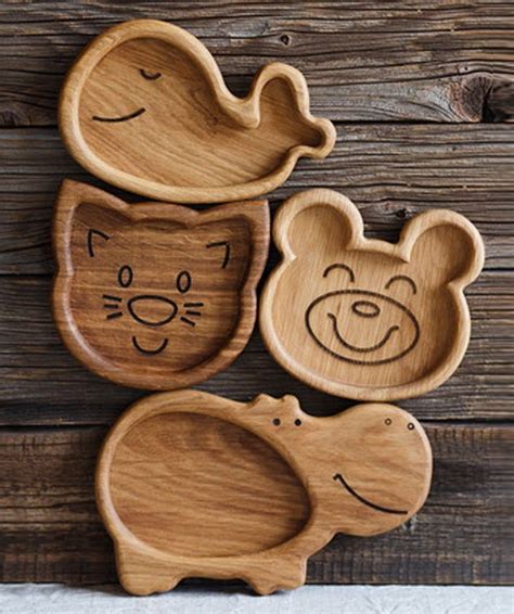 Bear Necessities: Enchanting Wooden Bear Plate for Kids Sustainable ...