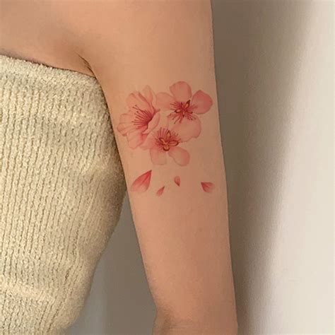 Pink Flower Temporary Tattoo Higan Bana Flower Tattoo - Etsy