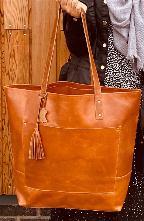 Leather Tote Bag Leather Tote bags women Large leather bag | Etsy