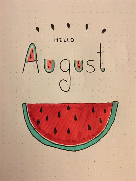 Portada para los cuadernos mes #augustbulletjournal - drinksoftcoffee Bullet Journal August ...