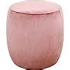 Amazon.com: TOV Furniture The Willow Collection Modern Velvet Upholstered Round Ottoman, Salmon ...