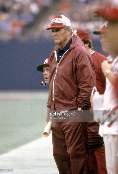 Head Coach Paul "Bear" Bryant of the Alabama Crimson watches play... | Alabama crimson tide ...