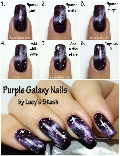 Purple Galaxy Nails with TUTORIAL feat. Zoya Payton - Lucy's Stash