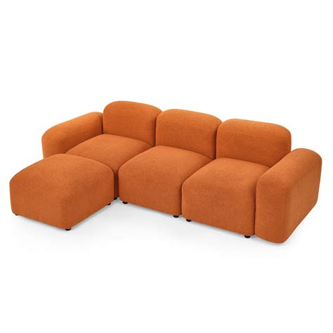 Minimalism L-Shape Modular Sectional Sofa, DIY Combination Living Room ...