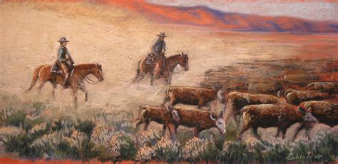 Cattle Drive Painting at PaintingValley.com | Explore collection of Cattle Drive Painting