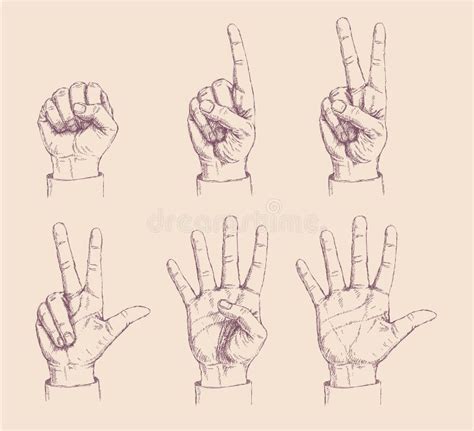 Hand signs numbers stock vector. Illustration of hand - 100343793