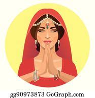 1 Indian Girl In Round Frame Vector Drawing Clip Art | Royalty Free - GoGraph