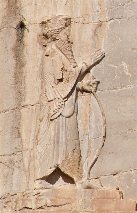 Xerxes I on the tomb at the historical site of Naqsh-e Rustam ...