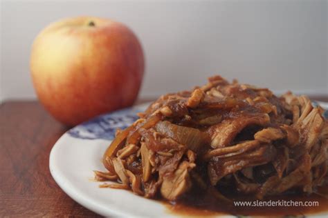 Slow Cooker Apple Barbecue Pulled Turkey - Slender Kitchen