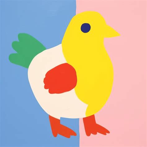 Premium AI Image | Minimalist Duck Painting In Primary Colors