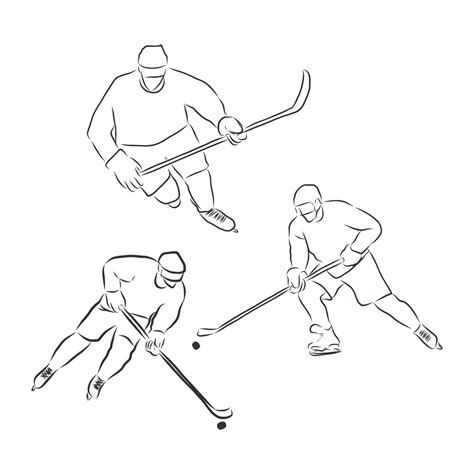 hand sketch hockey player hockey player vector sketch illustration 2398827 Vector Art at Vecteezy