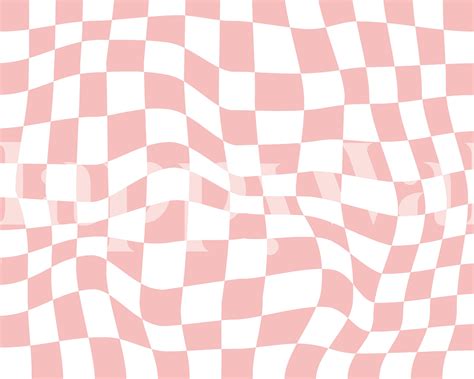 Pink Retro Groovy Checkered wallpaper | Happywall