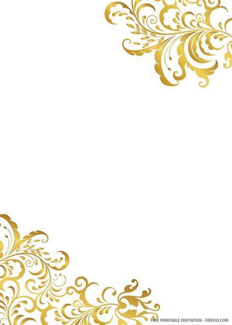 (FREE PRINTABLE) – Gold Wedding Invitation Templates | Blank wedding ...