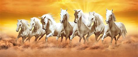 Vaastu Paintings For Home – 7 Running Horses (Large) – Original Artist ...